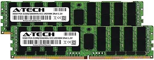 A-Tech 64GB Kit (2x32GB) DDR4 2400MHz PC4-19200 ECC LRDIMM 4Rx4 Quad Rank 1.2V Load Reduced DIMM 288-Pin Server RAM Memory Upgrade Modules (A-Tech Enterprise Series)|B0BPN3X471