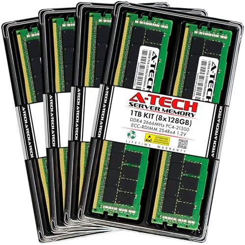 A-Tech 64GB Kit (2x32GB DDR4 3200MHz PC4-25600 ECC RDIMM 2Rx4 Dual Rank 1.2V ECC Registered DIMM 288-Pin Server & Workstation RAM Memory Upgrade Modules (A-Tech Enterprise Series