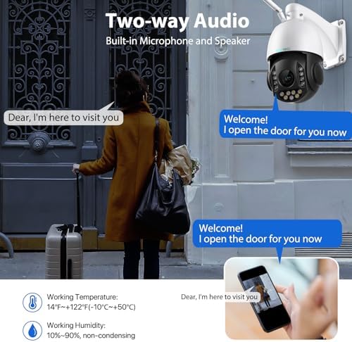 SV3C 4K 36X Zoom PTZ Camera Outdoor, 8MP Dual Band WiFi Security IP Cameras with Floodlight Color Night Vision, Humanoid Vehicle Detection, Auto Tracking,2-way Audio, ONVIF, RTSP,Cloud&SD Card Storage|B0CZ6J7GMR