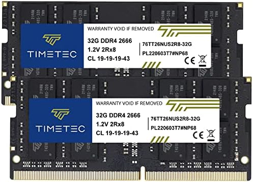 Timetec Elite DDR4 32GB Kit (2 x 16GB) 2666MHz (DDR4-2666) PC4-21300 CL19 Non-ECC Unbuffered 1.2V 2Rx8 Dual Rank 260 Pin SODIMM Laptop Notebook PC Computer Memory RAM Upgrade|B0G2RK9BL6