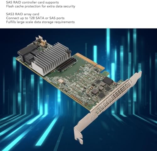 Zyyini SAS3 RAID Array Card, 8 Ports PCIE 3.0 1G MegaRAID 9217 8I RAID Controller Card, Multiple RAID Levels, MegaRAID 9361 8i, PCI Express 3.0 X8, SATA or SAS Ports|B0CP2HKFY2
