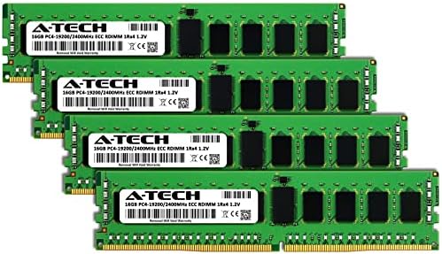 A-Tech 64GB Kit (4x16GB RAM for Dell PowerEdge C4130, FC640, M630, M640, M830, R430, R440, R630, R730, R740, R840 | DDR4 2400MHz PC4-19200 ECC RDIMM 1Rx4 Registered Server Memory Upgrade