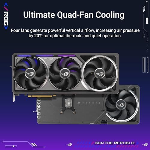 ASUS ROG Astral GeForce RTX™ 5080 OC Edition Gaming Graphics Card (PCIe® 5.0, 16GB GDDR7, HDMI®/DP 2.1, 3.8-Slot, 4-Fan Design, Axial-tech Fans, Patented Vapor Chamber, Phase-Change GPU Thermal pad)|B0DQSD7YQC