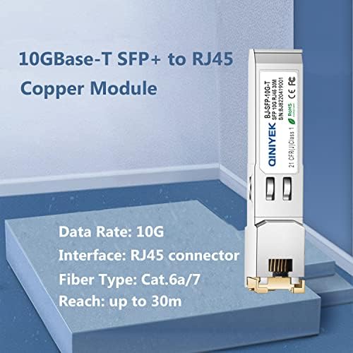 [2 Pack] 1.25/2.5/5/10G SFP+ to RJ45 Transceiver, Copper SFP+ Module, Cat.6a/7, up to 30m, for Cisco SFP-10G-T-S, MikroTik S+RJ10, Ubiquiti UF-RJ45-10G, Netgear AXM765, Netgear, TP-Link, Fortinet|B0BZPD68R7