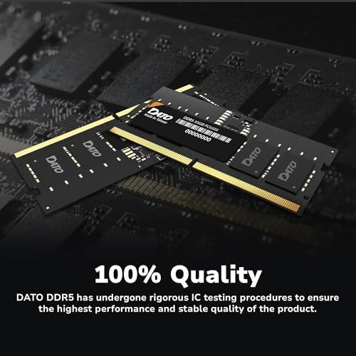 DATO DDR5 SODIMM 32GB Kit 16GBx2 Laptop RAM 5600MHz PC5-44800 CL46 1.1V 262-Pin Non-ECC unbuffered dimm, Notebook Memory Module|B0DWK7WBSM