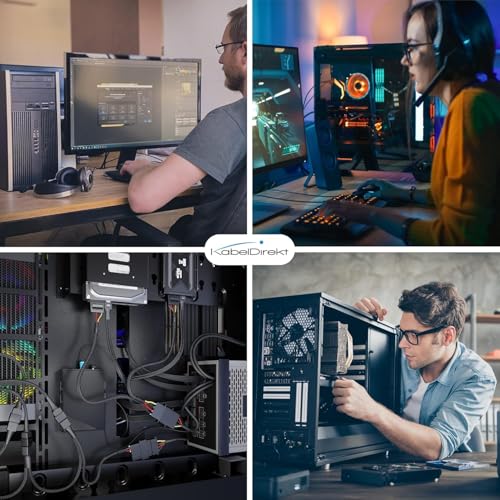 ELFJMZP Small 6Pin to Dual SATA 15Pin Power Cable for Dell Vostro (3650/3653/3655/3252/V3668/3268/3660/3250) & Inspiron Desktops, 18AWG Pure Copper, 37cm Length, 6cm SATA Spacing - SSD Expansion|B0FRN521J9