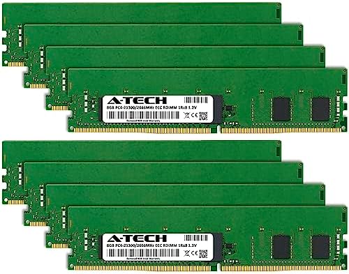 A-Tech 64GB Kit (2x32GB DDR4 3200MHz PC4-25600 ECC RDIMM 2Rx4 Dual Rank 1.2V ECC Registered DIMM 288-Pin Server & Workstation RAM Memory Upgrade Modules (A-Tech Enterprise Series