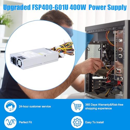 Upgraded FSP400-601U P1H-6400P 400W Power Supply P1M-6400P FSP350-601U FSP300-601U PSU Compatible with 1U -5V FSP400-601U SPI400IUG Switching Power Supply