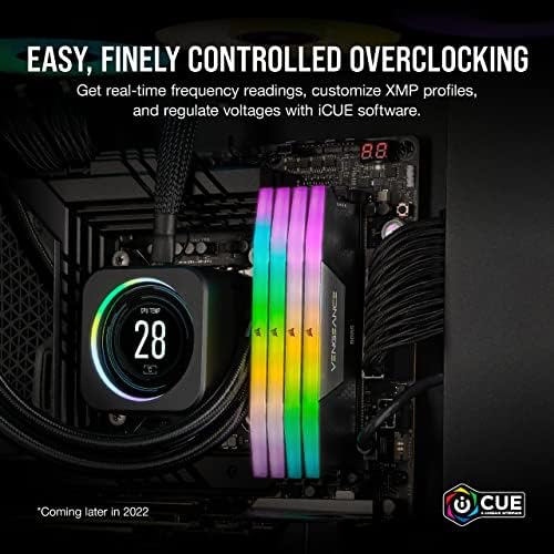 CORSAIR Vengeance RGB DDR5 RAM 16GB (2x8GB 5200MHz CL40 Intel XMP iCUE Compatible Computer Memory - Black (CMH16GX5M2B5200C40