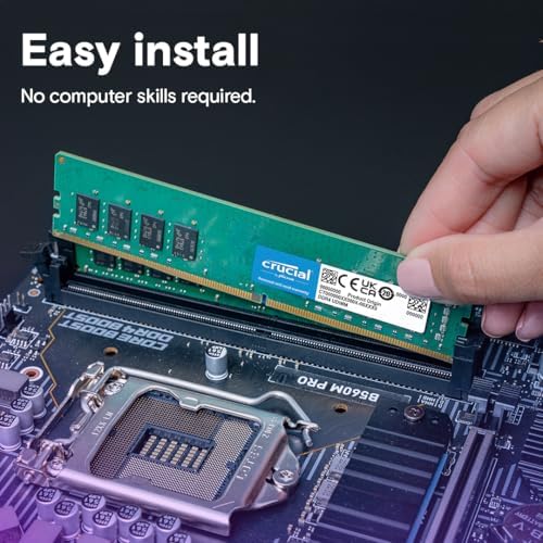 Crucial 32GB DDR4 RAM, 3200MHz (PC4-25600) CL22 Desktop Memory, UDIMM 288-Pin, Downclockable to 2933/2666MHz, Compatible with Intel and AMD Ryzen - CT16G4DFRA32A|B07ZLHD4F8