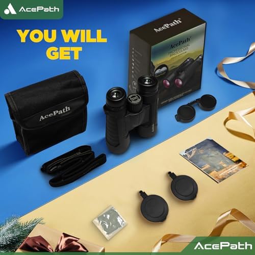 AcePath 15x56 Binoculars for Adults High Powered - Large View Waterproof Binoculars with Clear Low Light Vision - Compact Binocular Essentials for Hunting Camping Cruise Travel Bird Watching Sports