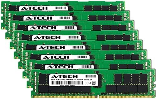 A-Tech 256GB Kit (8x32GB RAM for Dell PowerEdge C4130, FC640, R430, R530, R540, R630, R730, R840, T440, T630, T640 | DDR4 2400MHz PC4-19200 ECC RDIMM 2Rx4 Registered Server Memory Upgrade