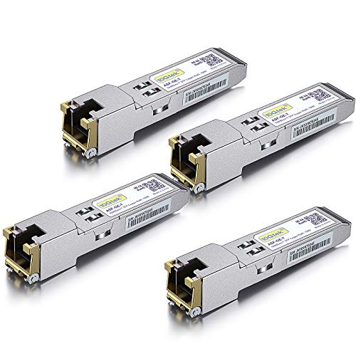 10Gtek 𝟭𝟬/𝟭𝟬𝟬/𝟭𝟬𝟬𝟬𝗕𝗮𝘀𝗲-𝗧 𝗖𝗼𝗽𝗽𝗲𝗿 𝗦𝗙𝗣, Auto-Negotiation SFP to RJ45 Mini-GBIC Transceiver or Cisco GLC-T(10/100/1000)/SFP-GE-T(10/100/1000) Pack of 2|B09NNMP934