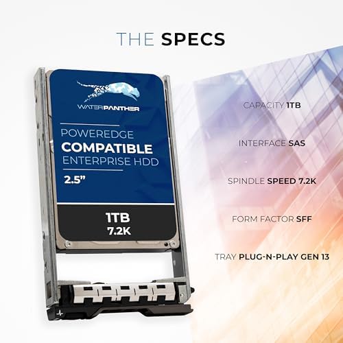 Dell 1TB 7.2K RPM SAS 12Gb/s 2.5" HDD for Dell PowerEdge Servers | Enterprise Hard Drive in G13 Tray | Comparable to 56M6W 056M6W 400-ALUN 400-AIYX 7K71G 07K71G 400-ALUQ CFMWR|B07ZQTHP94