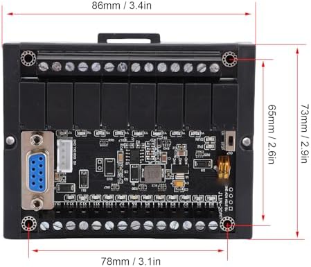 OVAQUIXI PLC Controller Board, DC 24V Programmable Logic Controller Module Rail Type Housing with Relay Output TTL and RS232 Ports|B0G44HH9FJ