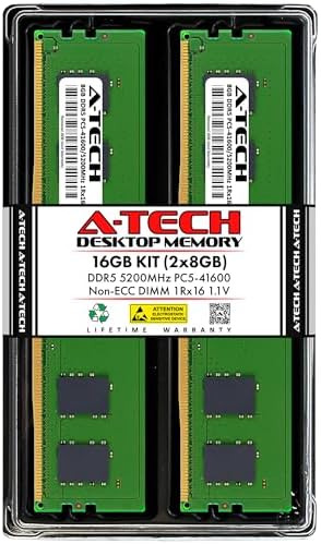 A-Tech 16GB DDR5 4800MHz PC5-38400 CL40 UDIMM 1.1V Non-ECC Unbuffered DIMM 288-Pin Desktop PC/Computer RAM Memory Upgrade Module