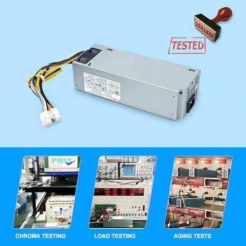 Upgraded H260EBM-00 260W Power Supply PSU Compatible with Dell Optiplex 3050 3060 3050M 5050 5060 7050 7060 7080 3080 5080 5090 7090 7080MT H7X3F H260EBM-00 Switching Power Supply,Connector: 6Pin+4Pin|B0DMW4VHT6