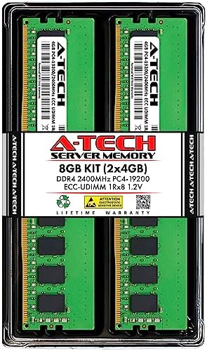 A-Tech Server 32GB Kit (2x16GB DDR4 2400MHz PC4-19200 ECC UDIMM 2Rx8 Dual Rank 1.2V ECC Unbuffered DIMM 288-Pin Server & Workstation RAM Memory Upgrade Modules (A-Tech Enterprise Series