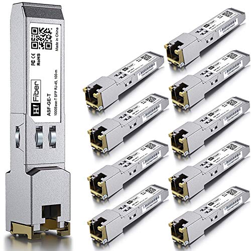 H!Fiber.com 4 Pack 10Gb SFP+ RJ45 Module, 10Gbase-T Ethernet SFP+ Copper Transceiver Support 10G/5G/2.5G/1.25G, Compatible with Cisco SFP-10G-T-S, Ubiquiti UF-RJ45-10G, UniFi, TP-Link, MikroTik, 30m|B0DN6TBR6L