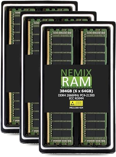 NEMIX RAM 128GB (4X32GB DDR4 2666MHZ PC4-21300 2Rx4 1.2V CL19 288-PIN ECC RDIMM Registered Server Memory KIT Compatible with Dell EMC PowerEdge XR2 Server