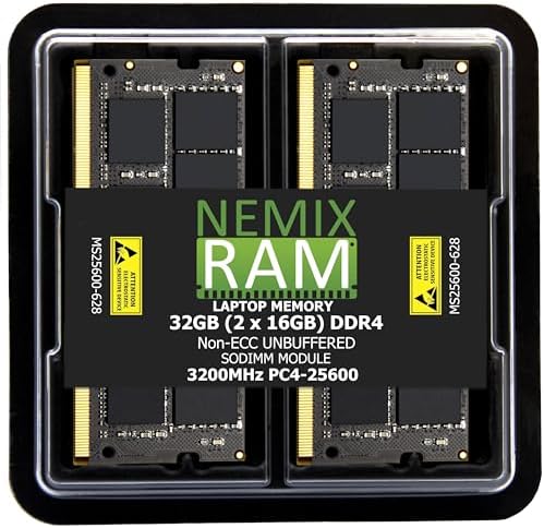 NEMIX RAM 16GB (1X16GB) DDR4 3200MHZ PC4-25600 2Rx8 1.2V CL22 260-PIN Non-ECC SODIMM Laptop PC Memory|B084YYGZXF