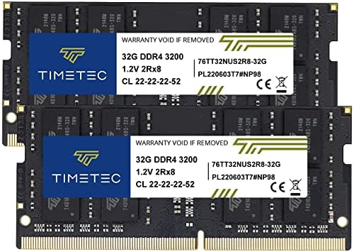 Timetec Premium 32GB KIT(2x16GB) DDR4 3200MHz (or 2933MHz or 2666MHz) PC4-25600 Non-ECC Unbuffered 1.2V CL22 2Rx8 Dual Rank 260 Pin SODIMM Laptop Notebook PC Computer Memory RAM Upgrade|B0FYP6H9T8