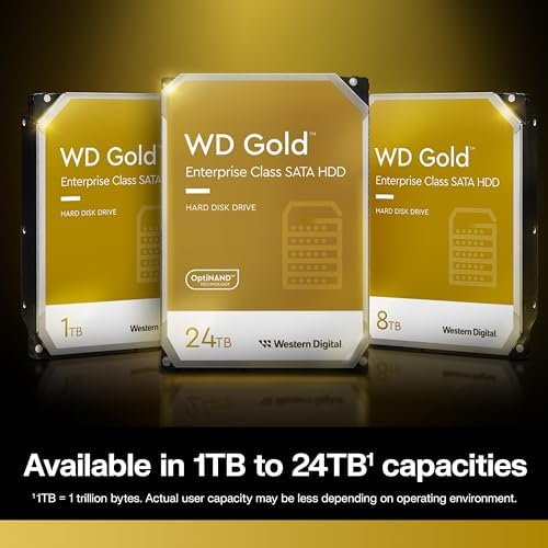 Western Digital 16TB WD Gold Enterprise Class Internal Hard Drive - 7200 RPM Class, SATA 6 Gb/s, 512 MB Cache, 3.5" - WD161KRYZ|B089S33PR3