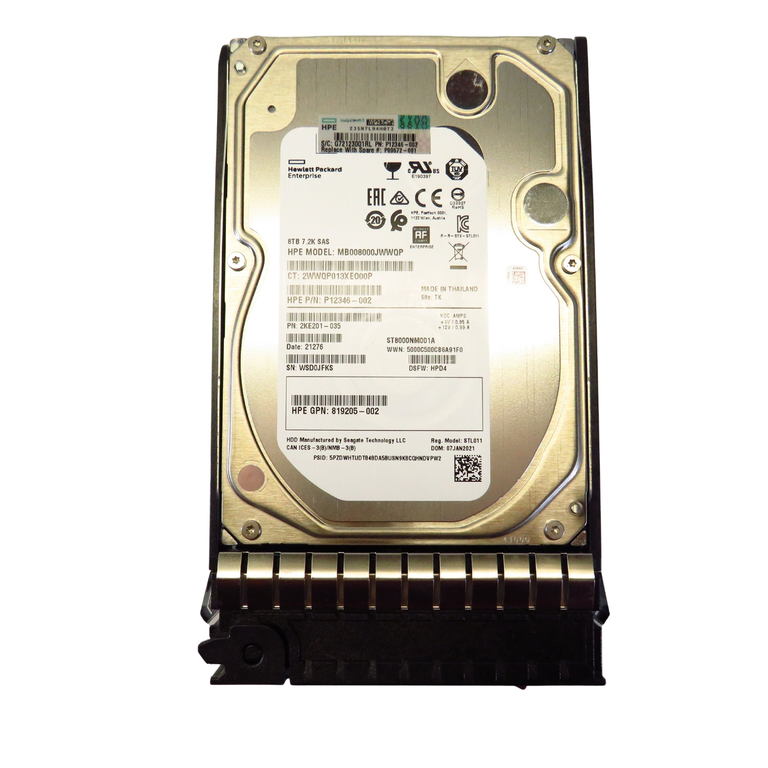 HP P00672-001 8TB 7.2K RPM 3.5" SAS 12Gbps LFF DS HDD Hard Drive (Refurbished)