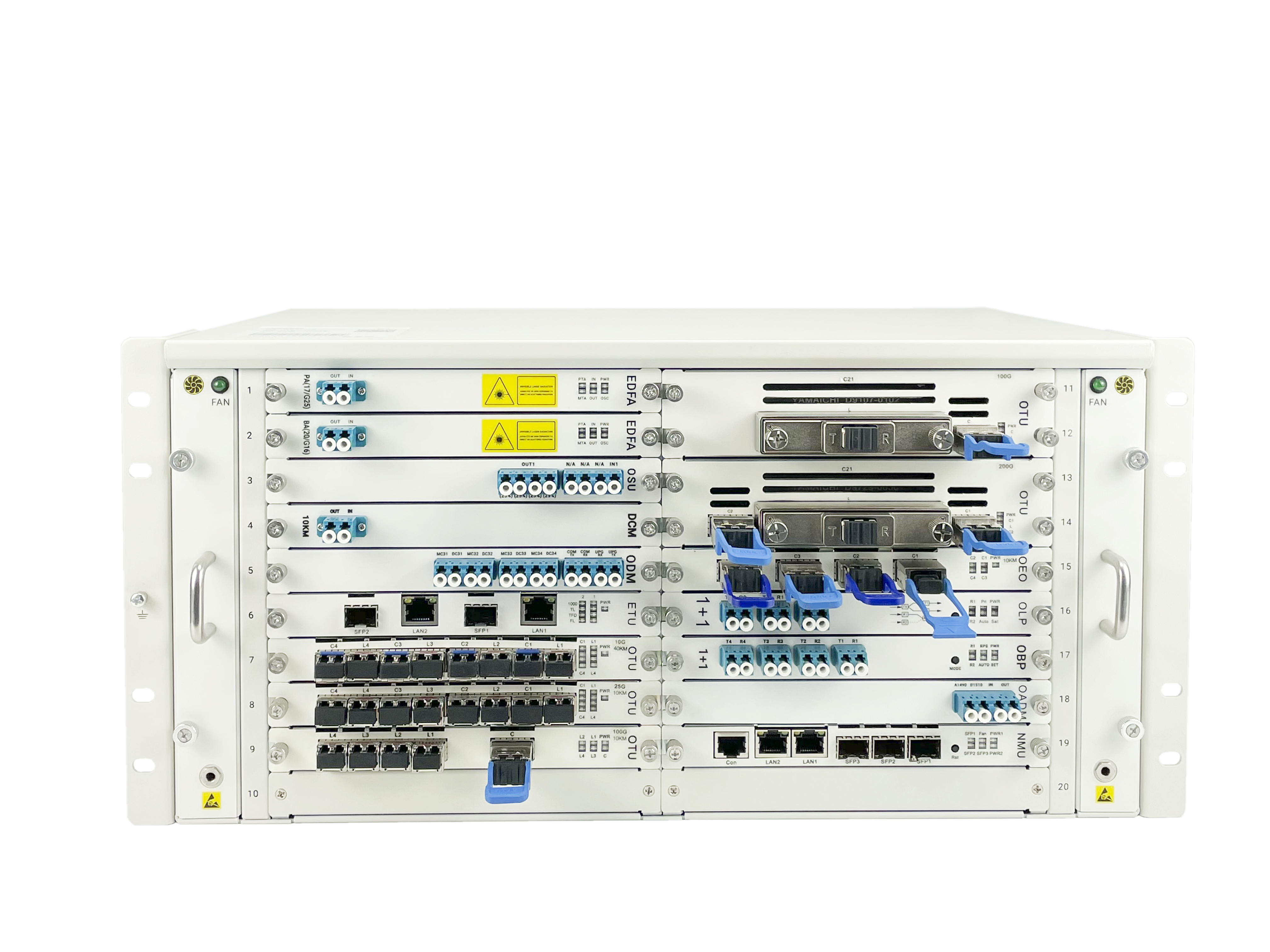 OTN5000-5U Chassis 19" 15 Slot, With Hot Plug Dual Power, Fan Unit and Main Control Card