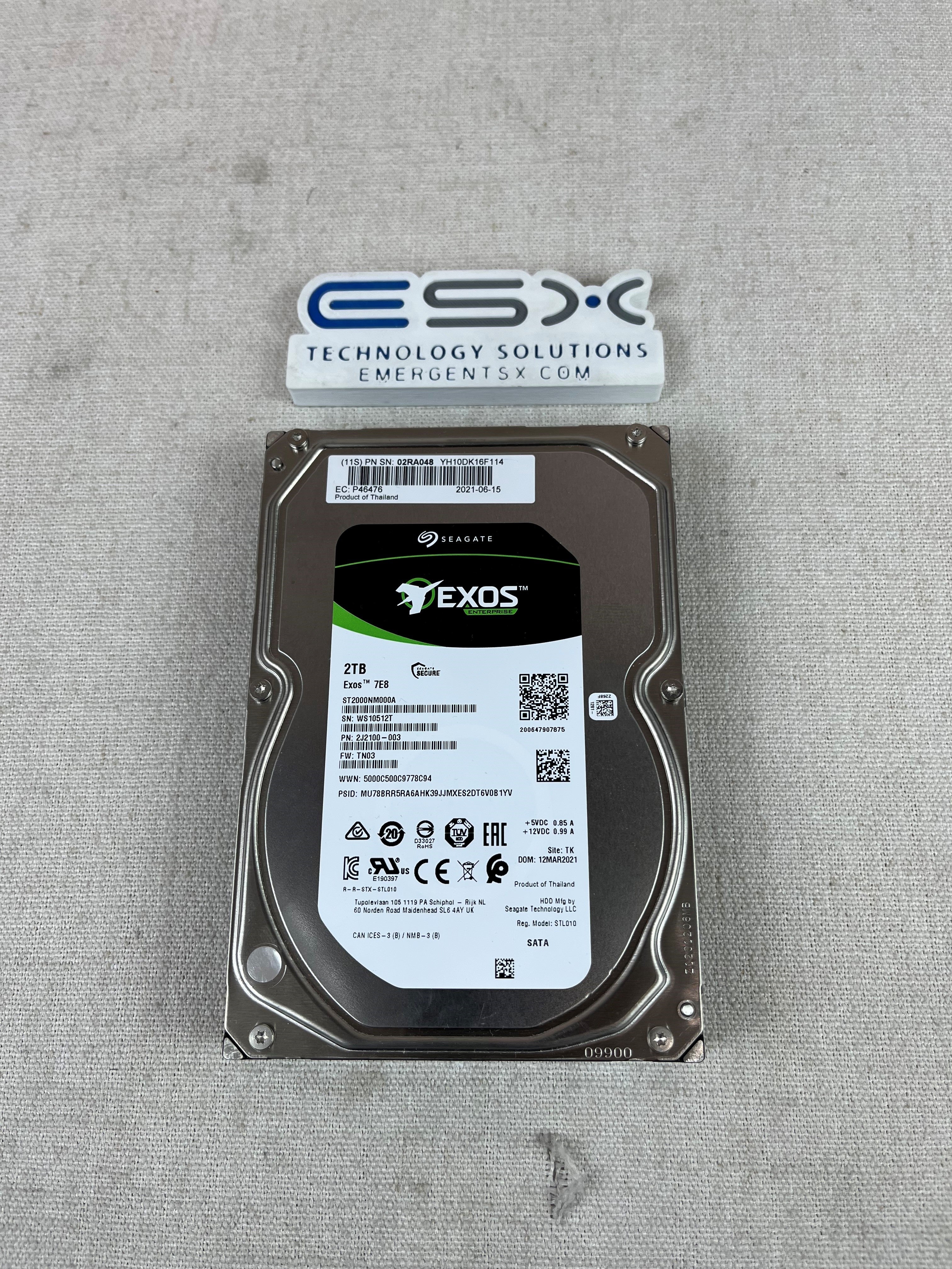 Seagate 2TB 7.2K SATA 6Gbps 256MB 3.5 HDD ST2000NM000A
