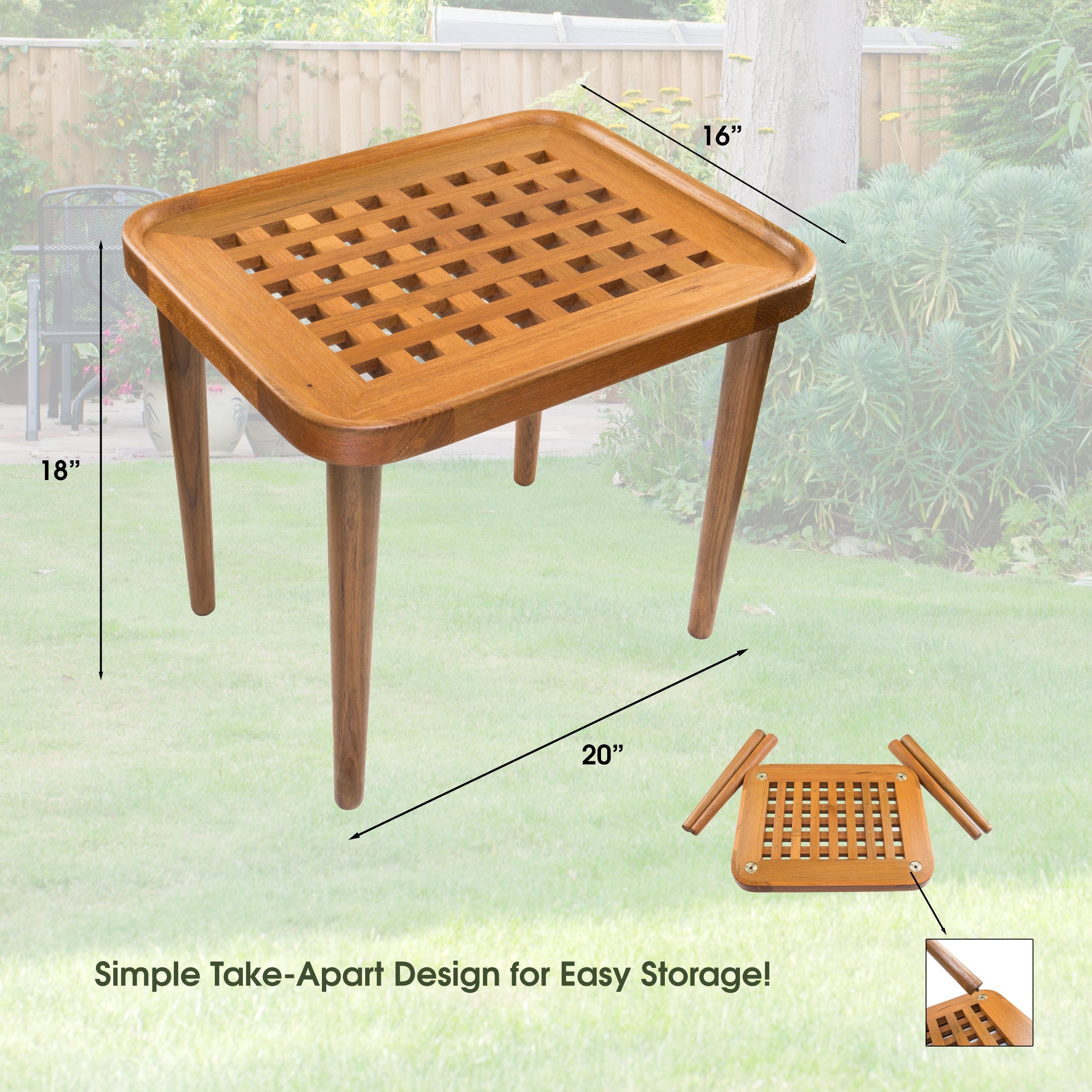Whitecap 60020 Grate Top Cockpit End Table