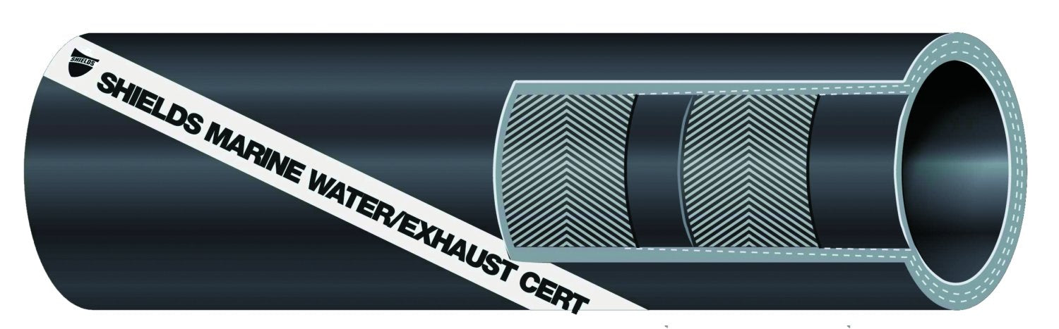 Shield 16-200-0344 Shields Marine Exhaust Water Series 200 Hose without Wire, 3/4" x 12-1/2'