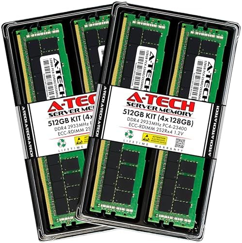 A-Tech 64GB Kit (2x32GB) DDR4 2400MHz PC4-19200 ECC RDIMM 2Rx4 Dual Rank 1.2V ECC Registered DIMM 288-Pin Server & Workstation RAM Memory Upgrade Modules (A-Tech Enterprise Series)|B081VVMT8Y