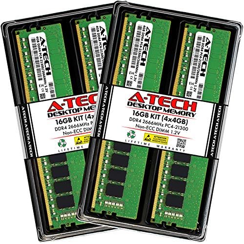 A-Tech 16GB (2x8GB) DDR4 2666 MHz UDIMM PC4-21300 (PC4-2666V) CL19 DIMM Non-ECC Desktop RAM Memory Modules|B07KGMC6QQ