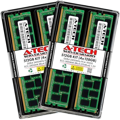 A-Tech 64GB Kit (2x32GB) DDR4 2400MHz PC4-19200 ECC LRDIMM 4Rx4 Quad Rank 1.2V Load Reduced DIMM 288-Pin Server RAM Memory Upgrade Modules (A-Tech Enterprise Series)|B0BPN3X471