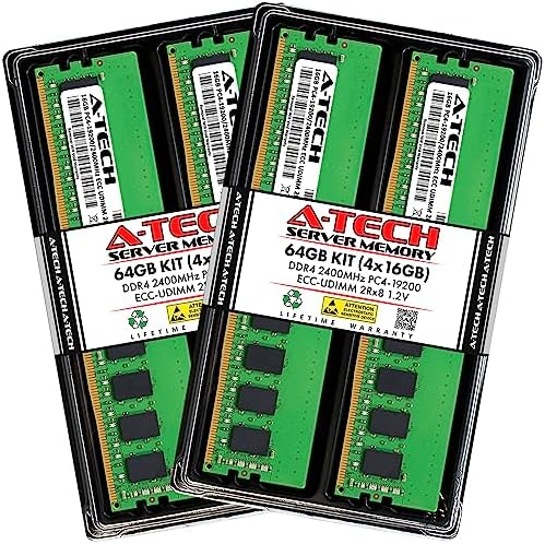 A-Tech Server 32GB Kit (2x16GB) DDR4 2133MHz PC4-17000 ECC UDIMM 2Rx8 Dual Rank 1.2V ECC Unbuffered DIMM 288-Pin Server & Workstation RAM Memory Upgrade Modules (A-Tech Enterprise Series)|B0BQ8P9M8P