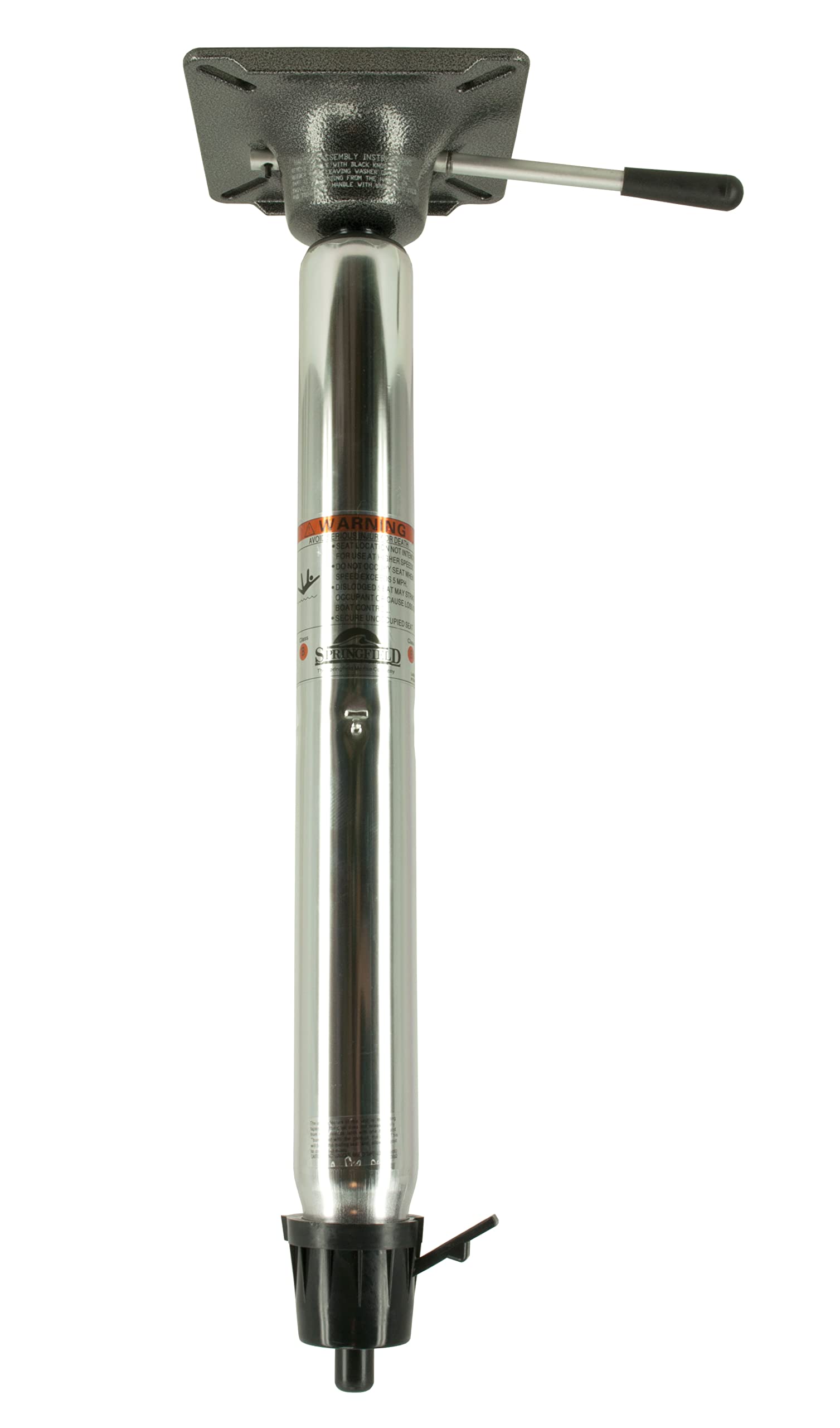 Springfield 1602016 Taper-Lock 2-3/8" Power-Rise Stand-Up Pedestal 22.5" to, 29.5", Brite Dip Finish