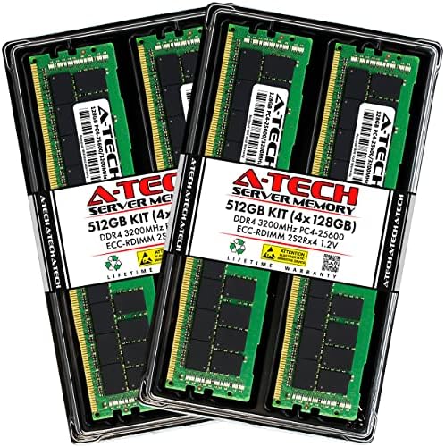A-Tech 64GB Kit (2x32GB) DDR4 2400MHz PC4-19200 ECC RDIMM 2Rx4 Dual Rank 1.2V ECC Registered DIMM 288-Pin Server & Workstation RAM Memory Upgrade Modules (A-Tech Enterprise Series)|B081VVMT8Y