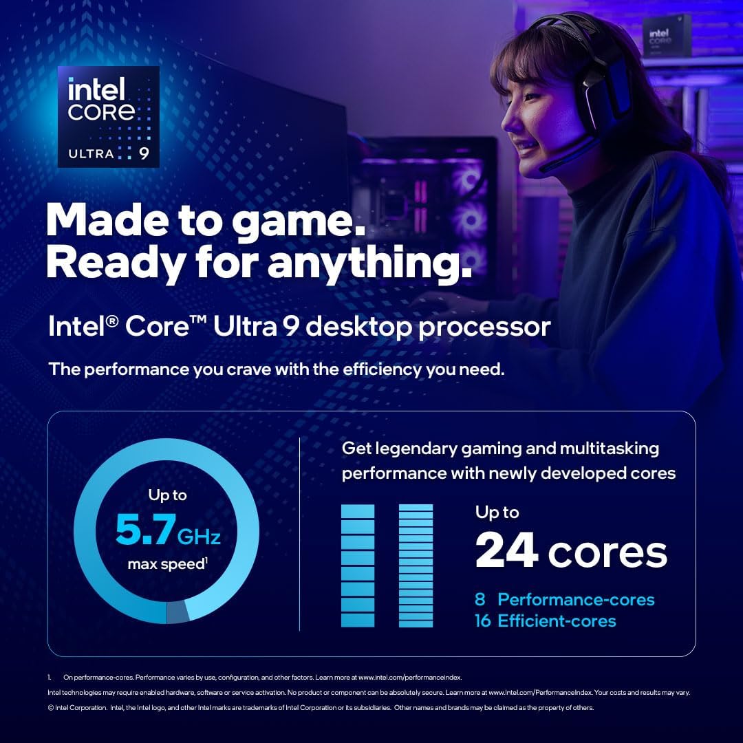 Intel Ultra 9 285K Core Ultra 9 (Series 2) Arrow Lake 24Core (8P+16E) Socket LGA 1851 125W (SRQD5) Desktop Processor Boxed - BX80768285K