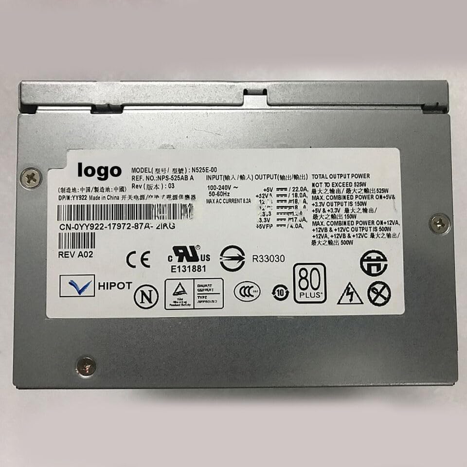 YY922 Power Supply N525E-00 H525E-00 Fit for DELL Precision 380 390 T3400 T410 525W