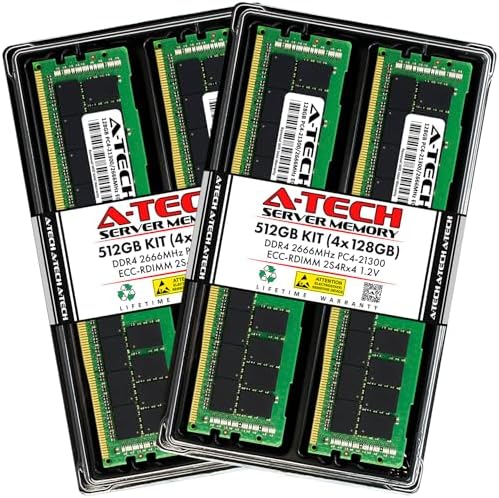 A-Tech 64GB Kit (2x32GB) DDR4 2400MHz PC4-19200 ECC RDIMM 2Rx4 Dual Rank 1.2V ECC Registered DIMM 288-Pin Server & Workstation RAM Memory Upgrade Modules (A-Tech Enterprise Series)|B081VVMT8Y