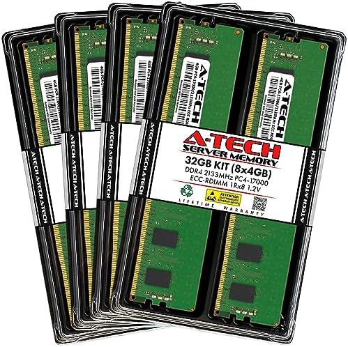 A-Tech 32GB Kit (2x16GB) DDR4 3200MHz PC4-25600 ECC RDIMM 2Rx8 Dual Rank 1.2V ECC Registered DIMM 288-Pin Server & Workstation RAM Memory Upgrade Modules (A-Tech Enterprise Series)|B0BPN6TWVB