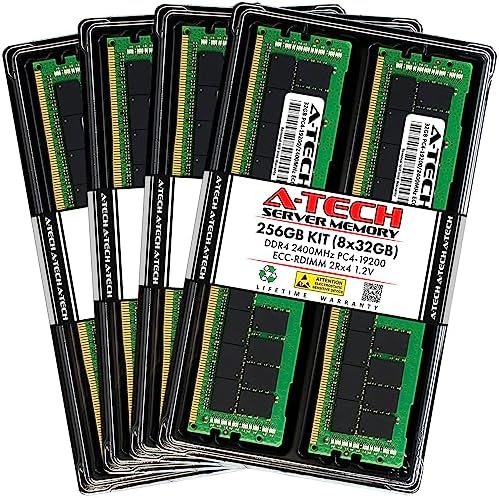 A-Tech 64GB Kit (2x32GB) DDR4 2400MHz PC4-19200 ECC RDIMM 2Rx4 Dual Rank 1.2V ECC Registered DIMM 288-Pin Server & Workstation RAM Memory Upgrade Modules (A-Tech Enterprise Series)|B081VVMT8Y