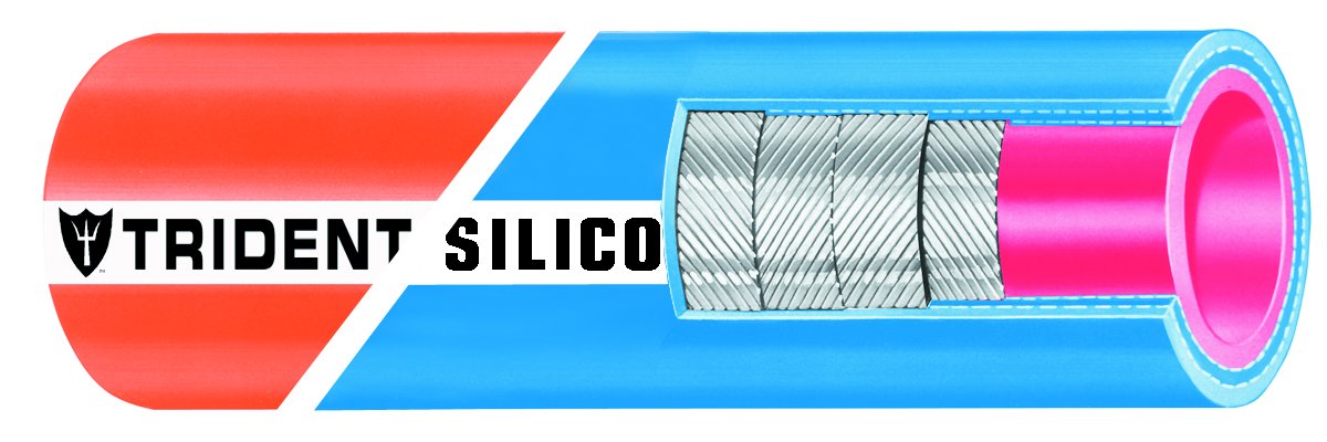 Trident Marine 202V2124 2-1/2" x 36" Blue Silicone Wet Exhaust Hose