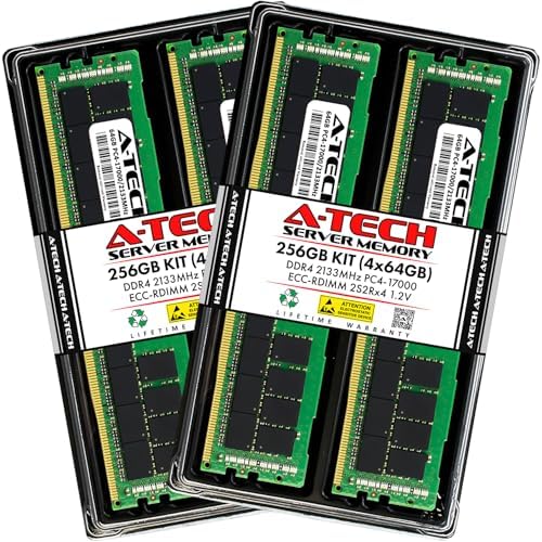 A-Tech 64GB Kit (2x32GB) DDR4 2400MHz PC4-19200 ECC RDIMM 2Rx4 Dual Rank 1.2V ECC Registered DIMM 288-Pin Server & Workstation RAM Memory Upgrade Modules (A-Tech Enterprise Series)|B081VVMT8Y