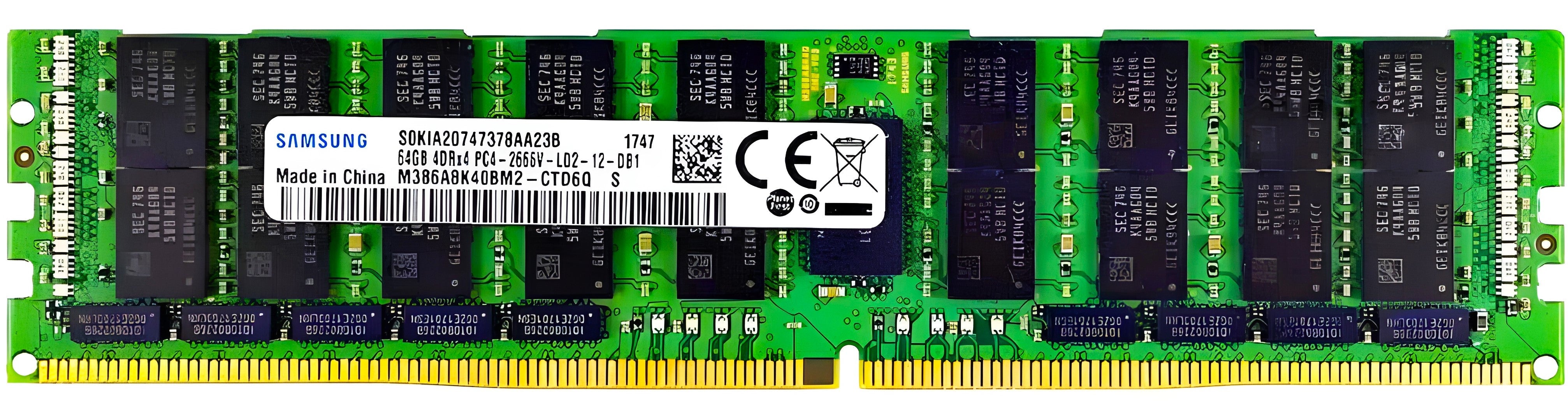 M386A8K40BM2-CTD7Q - 64GB DDR4-2666V PC4-21300 4DRx4 ECC Registered LRDIMM Server Memory