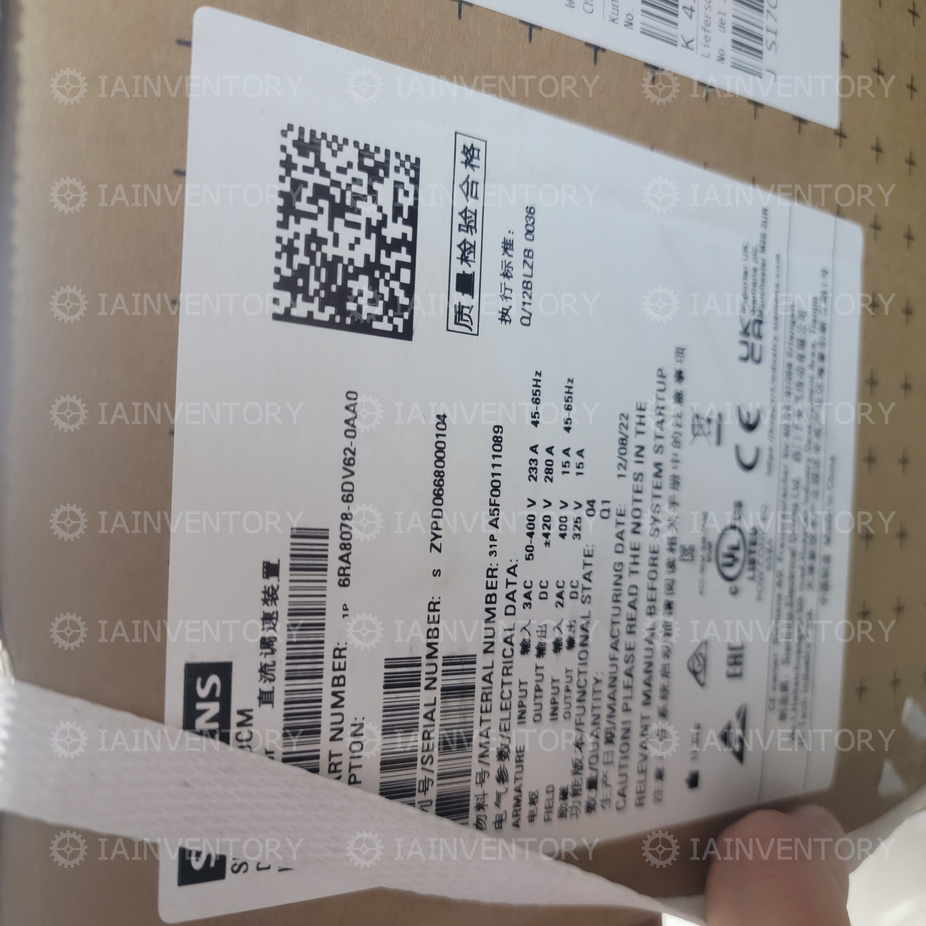 Siemens 6RA8078-6DV62-0AA0 Module 6RA80786DV620AA0