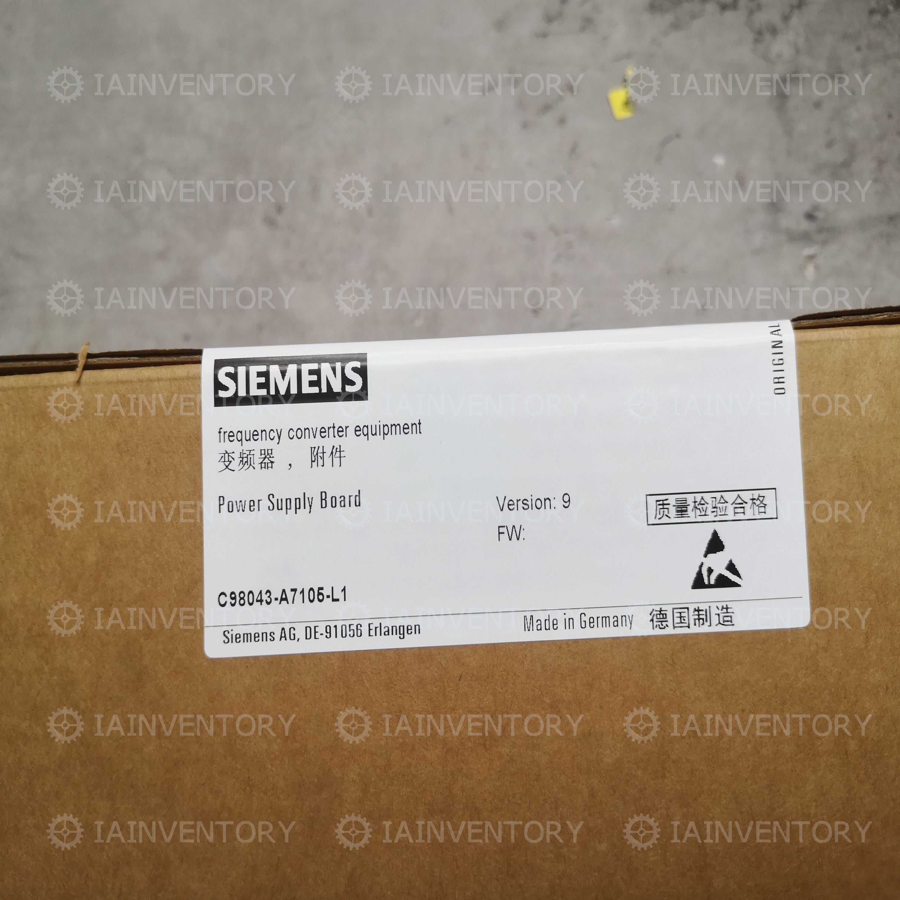 ONE Siemens C98043-A7105-L1-9 6RY1803-0DA01