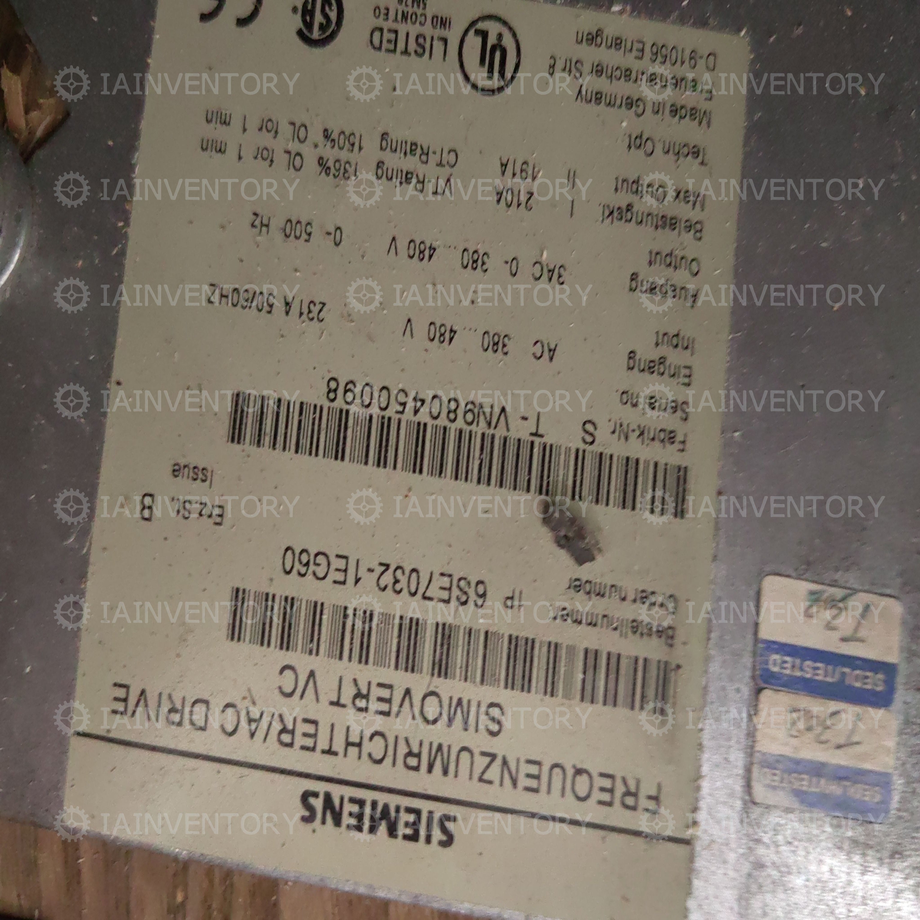 and siemens 6SE7032-1EG60