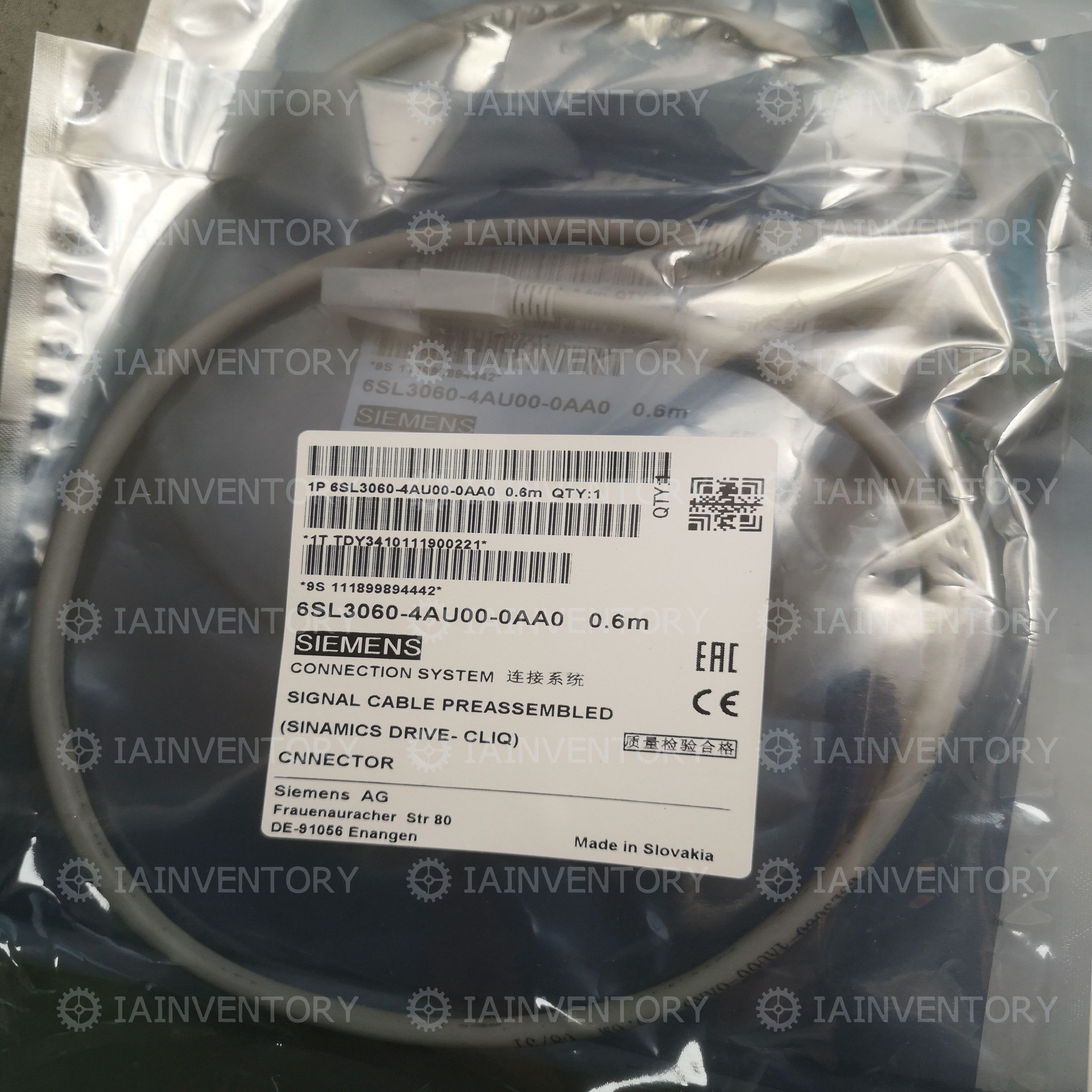 SIEMENS 6SL3060-4AU00-0AA0 Sinamics Drive Cable